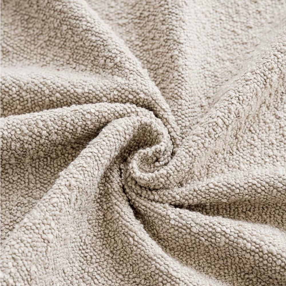 NWOT 2pk Set Decorative Textured Boucle Throw Pillow Covers Accent Solid Oatmeal - Picture 4 of 8